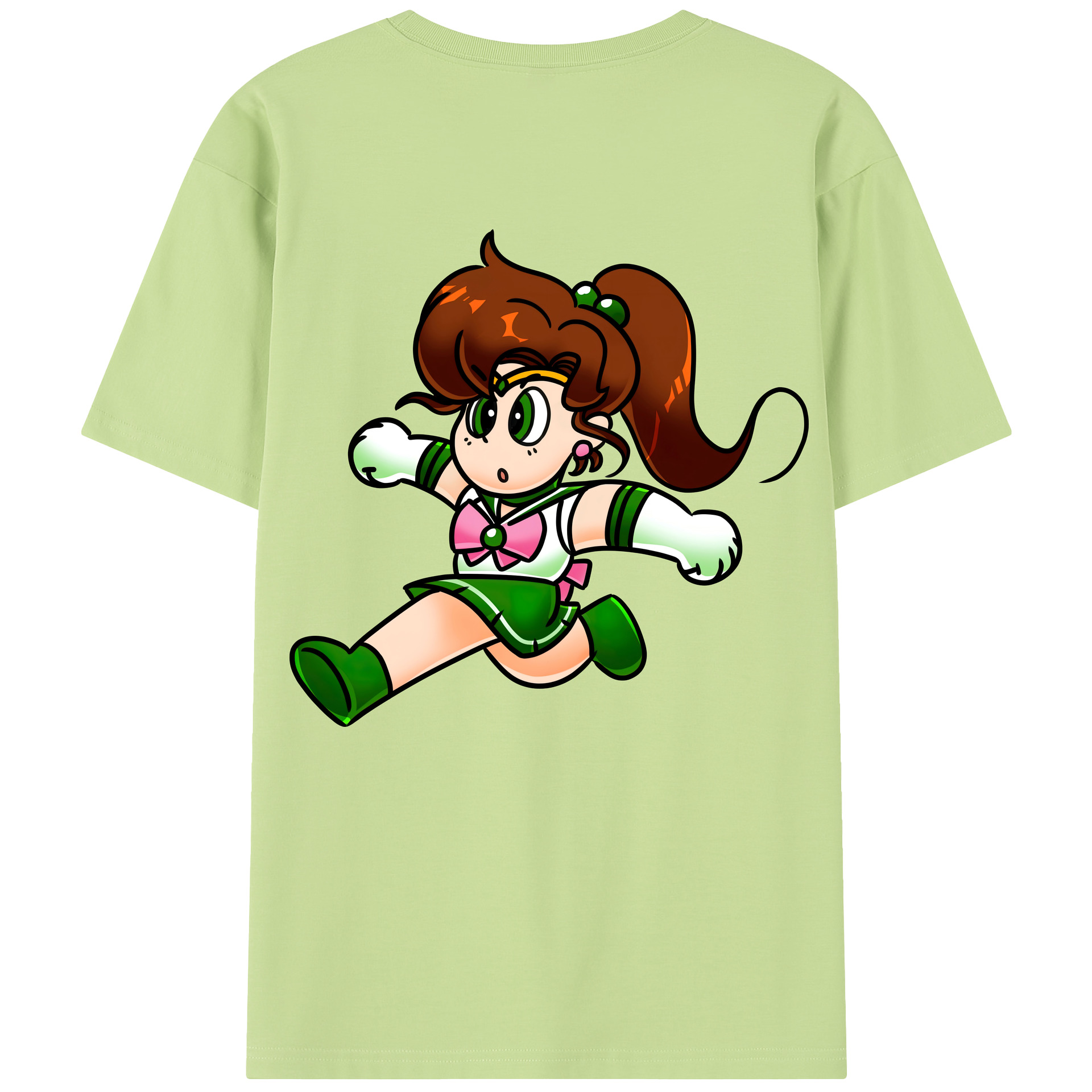 （画像用） 美少女戦士セーラームーン 木野 まこと きの まこと Sailor Moon Kino Makoto （セーラージュピター；Sailor Jupiter） 綿100％半袖Tシャツ（背面プリント）